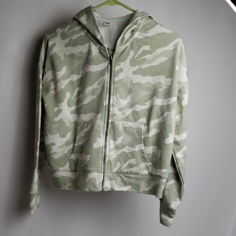 Old Navy Youth Light Green and White Textured Hoodie